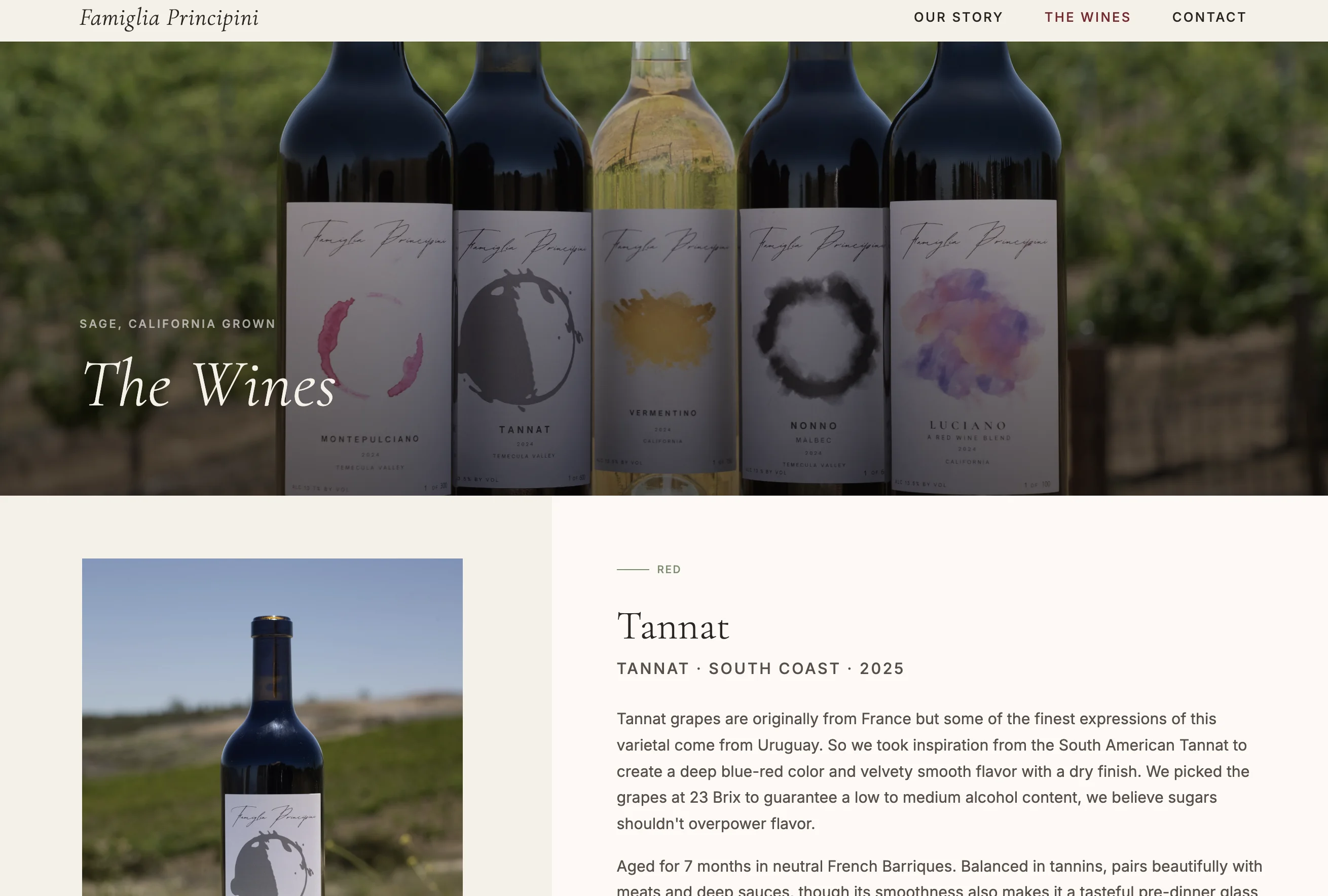 Famiglia Principini winery website